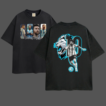 messi Premium Oversized T-Shirt – black both side